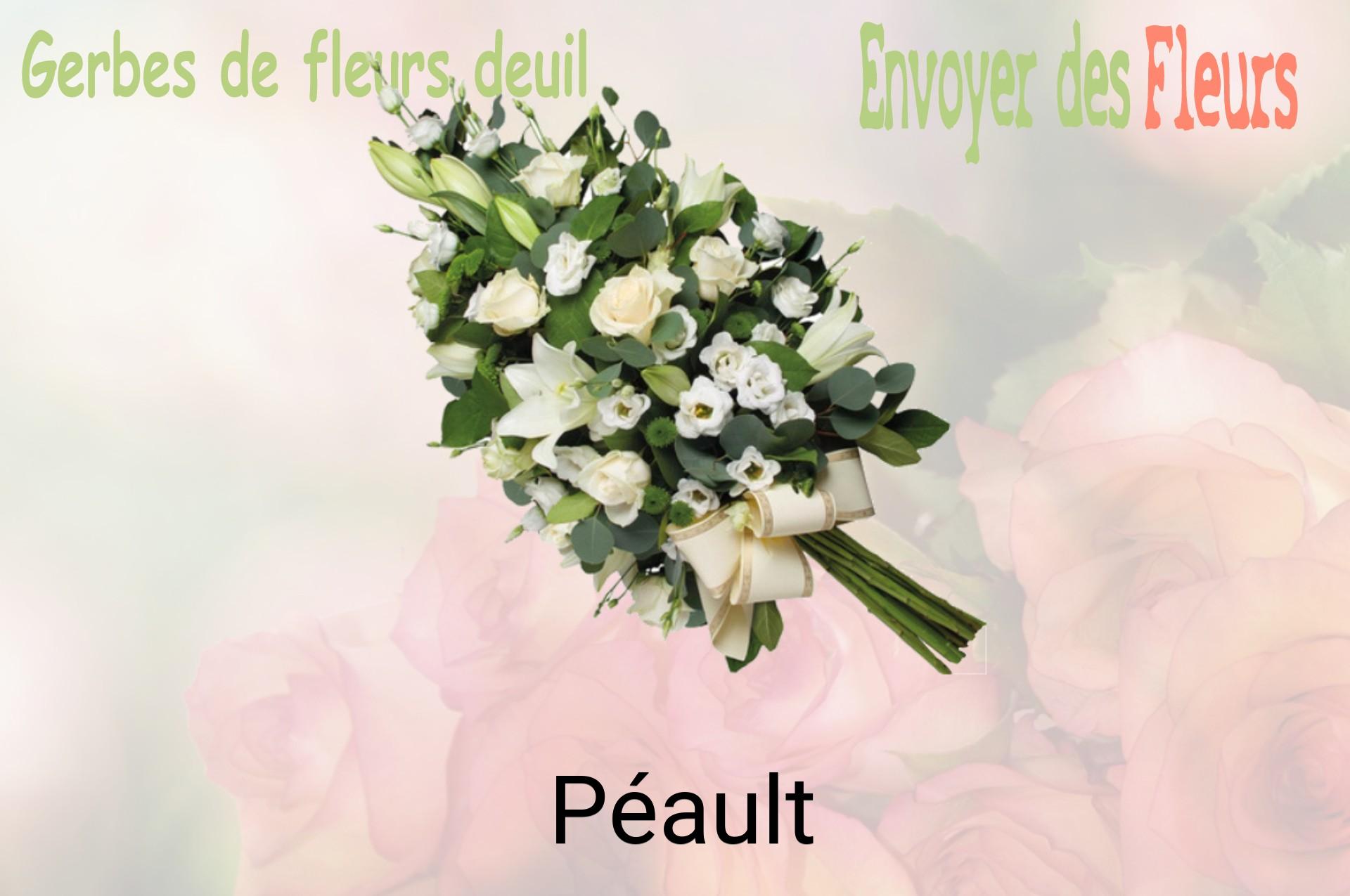 Gerbe de fleurs de deuil livrée à Péault